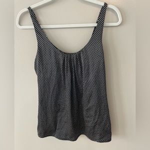 XS black with polka dots satin cami tank shirt